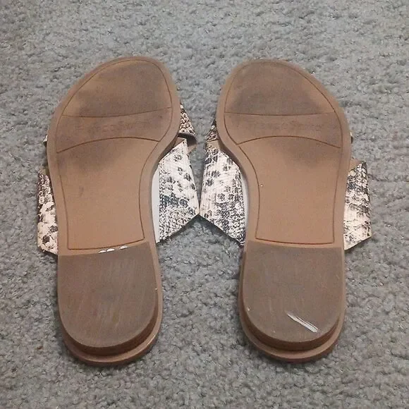 Franco Sarto Marcos snakeskin print slides sandals Sz 8.5 EUC - Picture 7 of 8